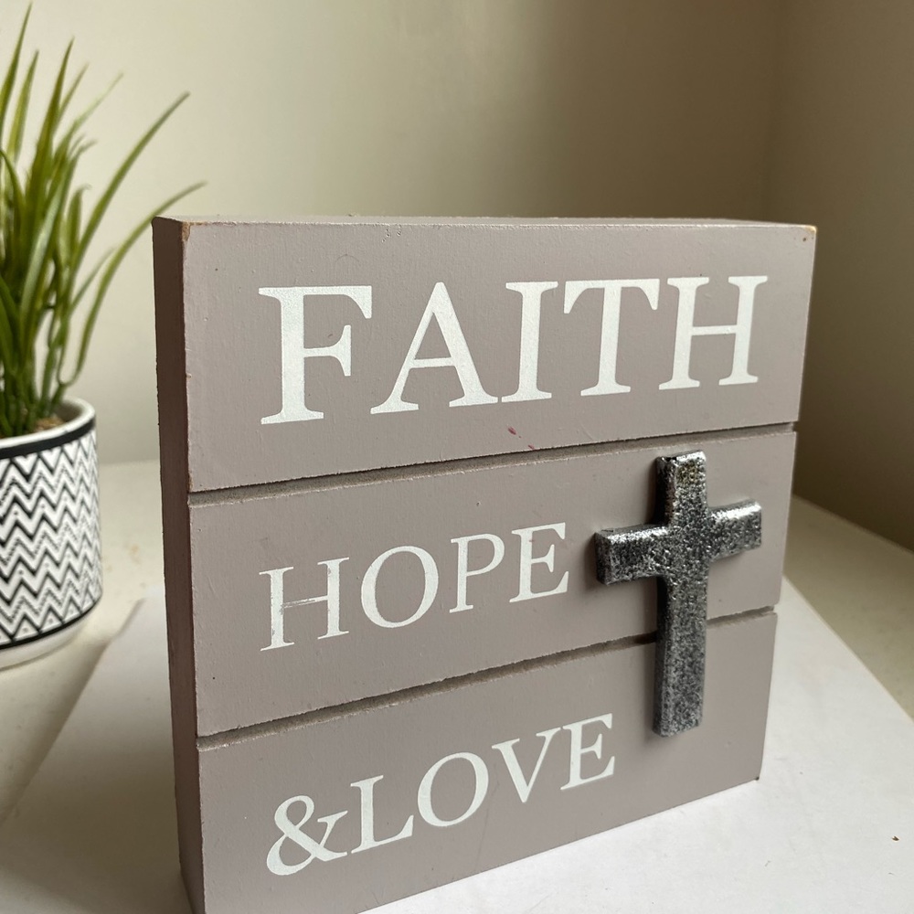 Farmhouse Wood Decor, Christian Decor Sign, Tiered Tray Decor